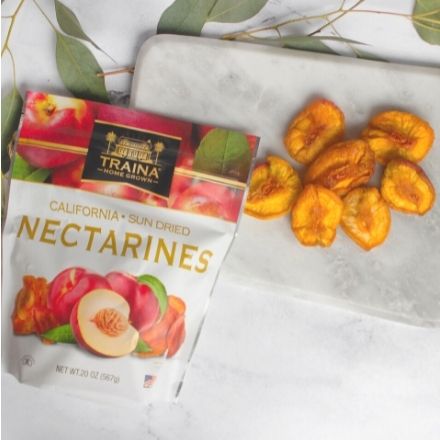 dried nectarine halves packaged in a 20 ounce resealable bag