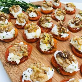 California Sun Dried Ruby Royal Apricots and Goat Cheese Appetizer