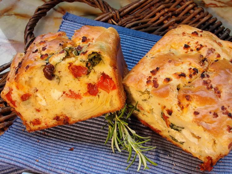Mediterranean Savory Loaf with Sun Dried Tomatoes