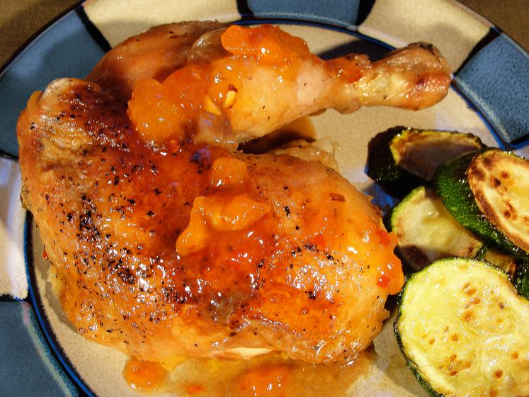 Roast Chicken with Sun Dried Apricot Sauce