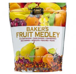 dried bakers fruit medley packaged in a 20 ounce resealable bag